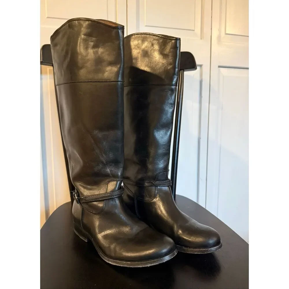 Frye Melissa black tall riding boot size 6